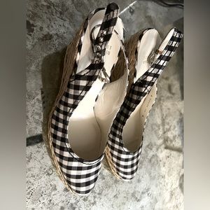 New Stuart weitzman sling back buckle espadrilles gingham
